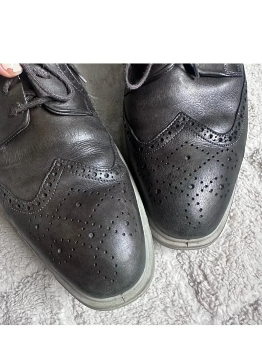 ECCO | Black ST.1 Hybrid Lite Wingtip Oxford shoes | Size 13